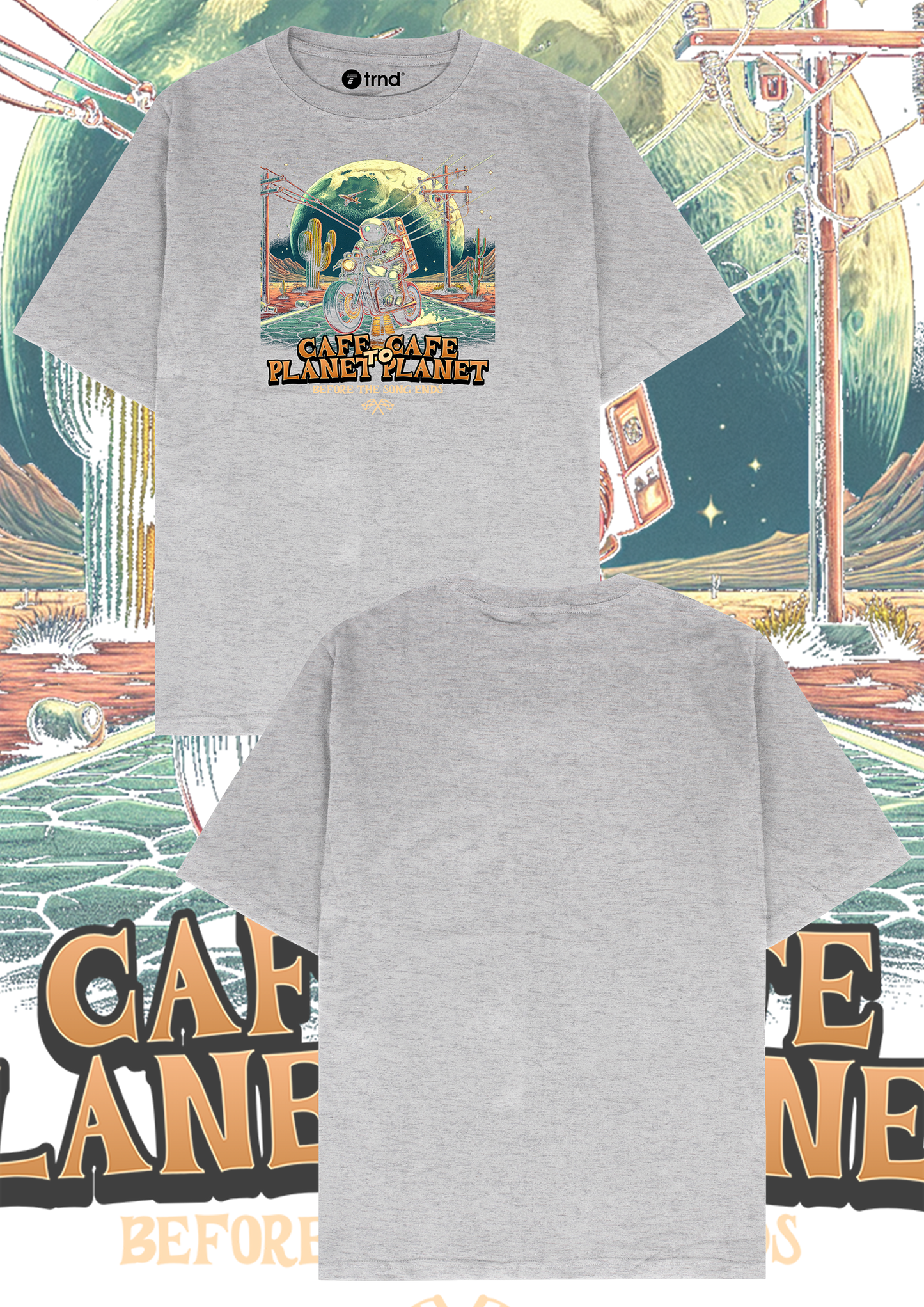 Cafe & Planet T-Shirt - Before the Sun Sets | TRND