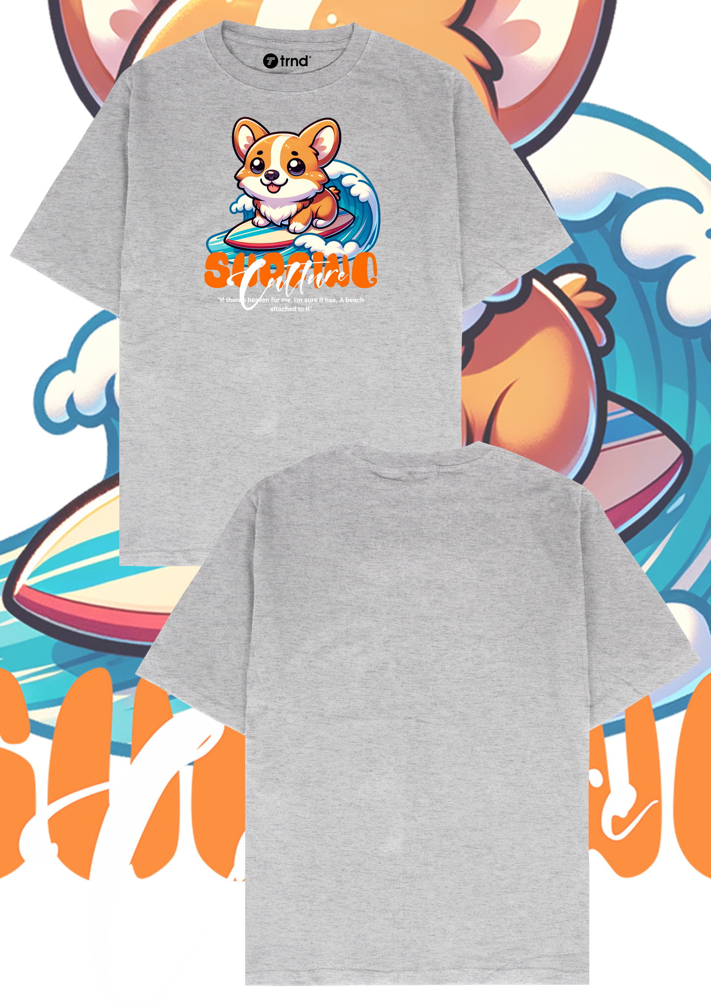 Surf Corgi T-Shirt - Wave Rider Vibes | TRND