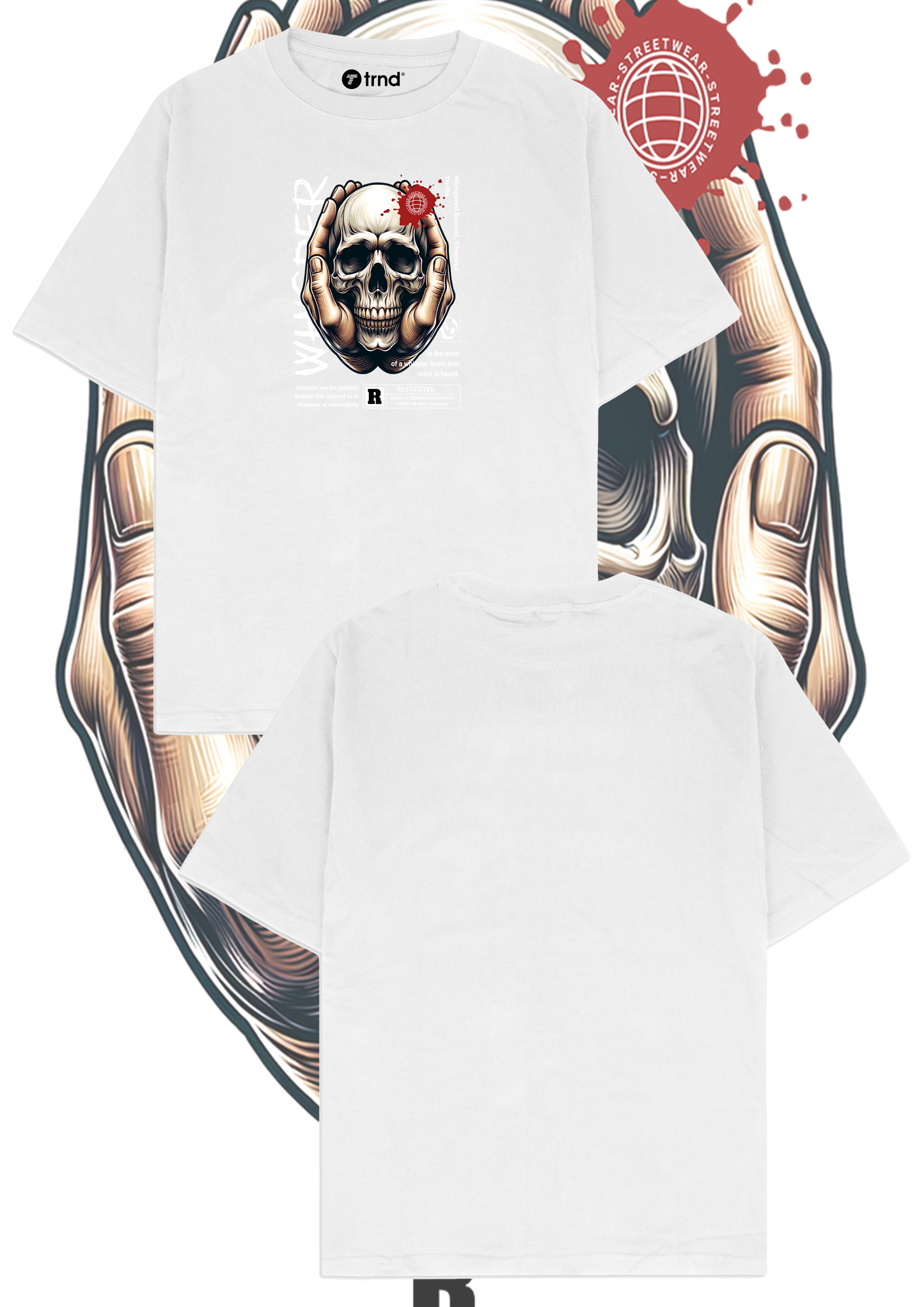 Whisperer Skull T-Shirt - Trend Streetwear Black Graphic Tee