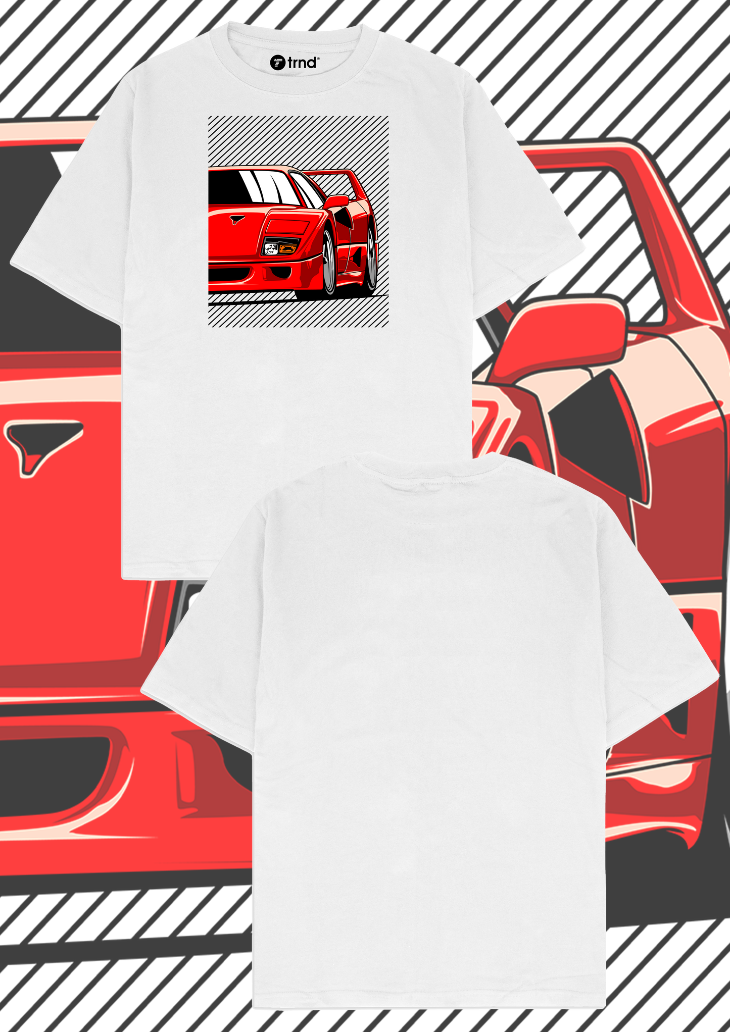 Ferrari F40 T-Shirt - Trend Streetwear Car Graphic Tee