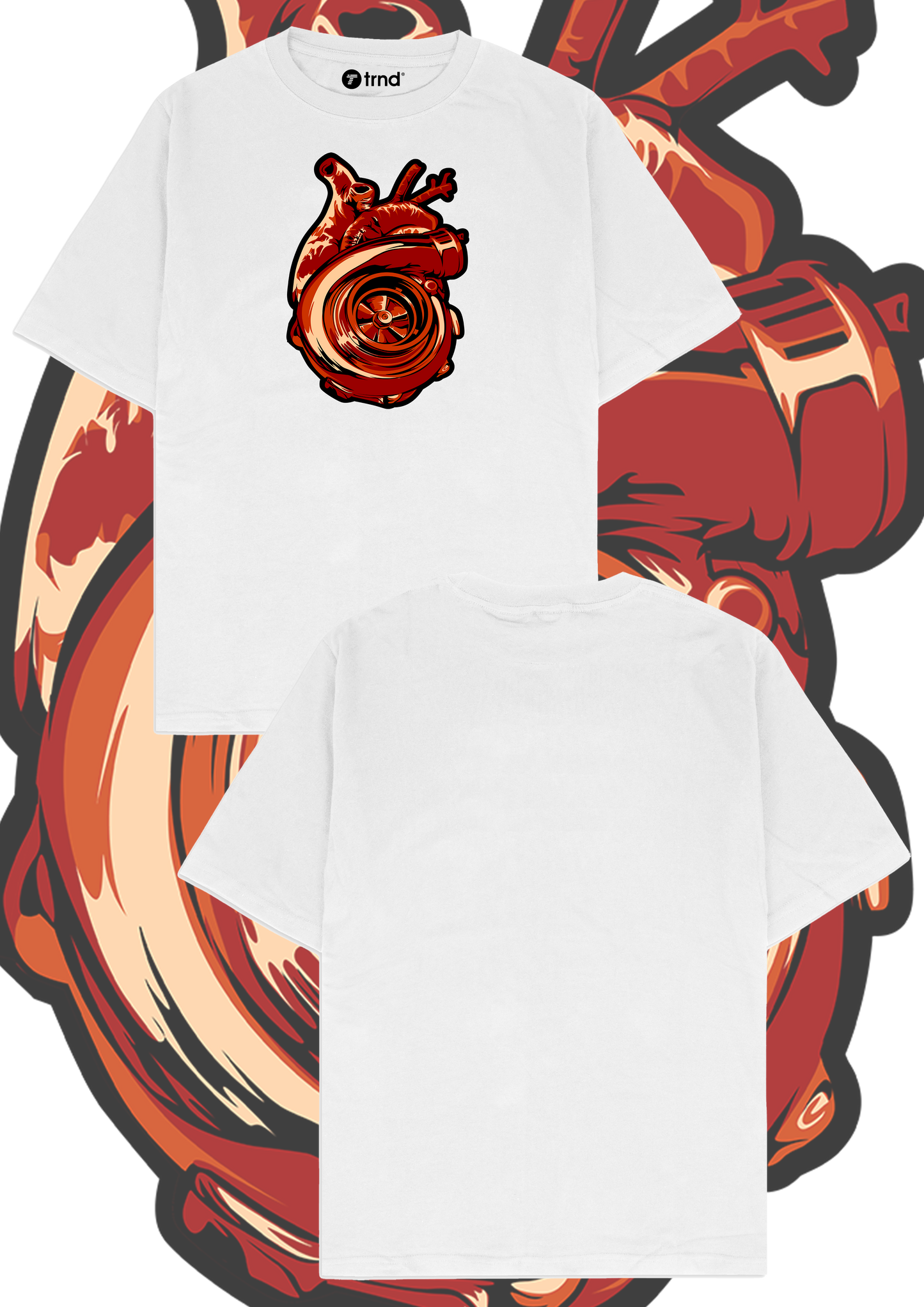 Turbo Heart T-Shirt - Trend Streetwear Car Graphic Tee for Men & Women