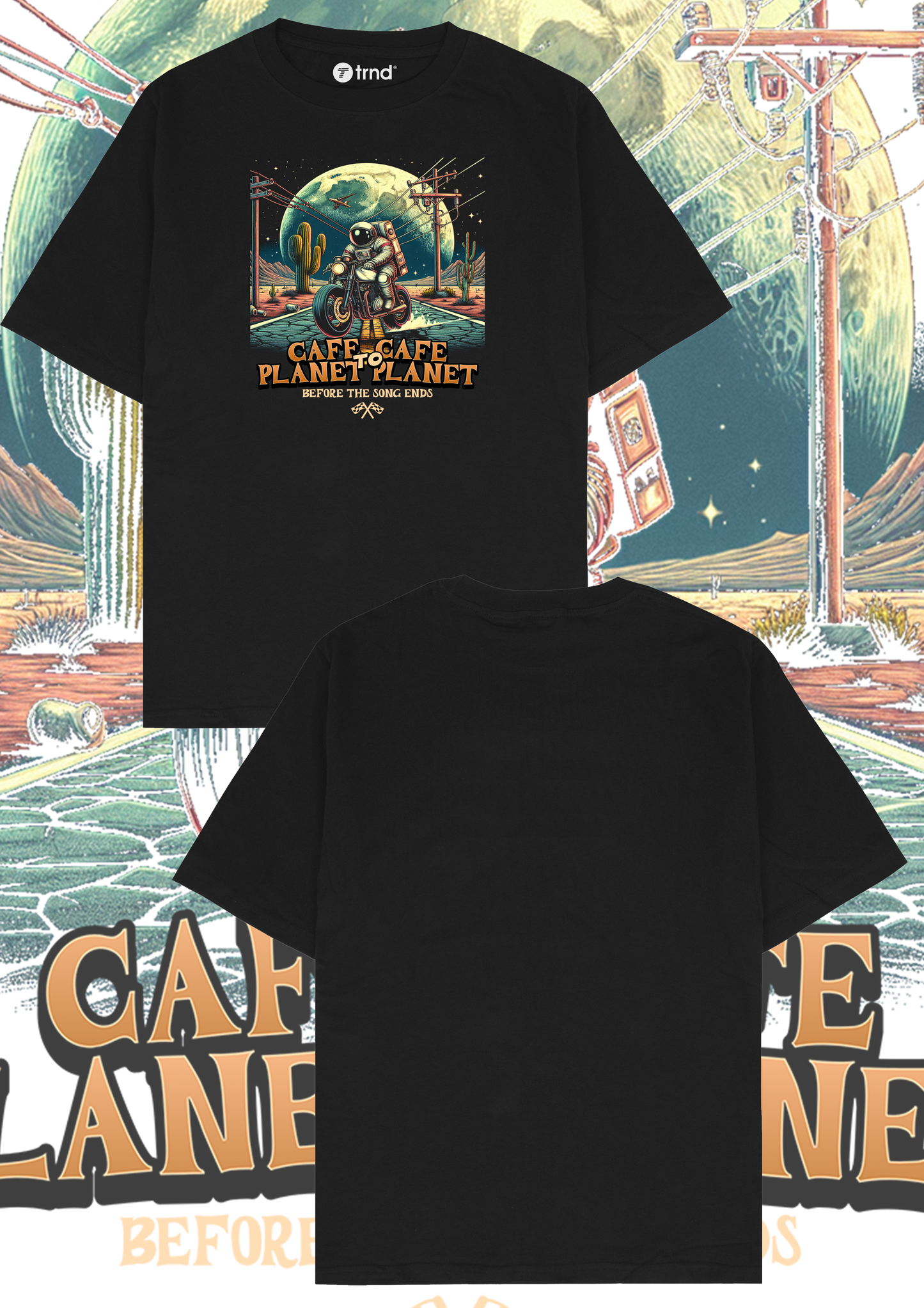 Cafe & Planet T-Shirt - Before the Sun Sets | TRND