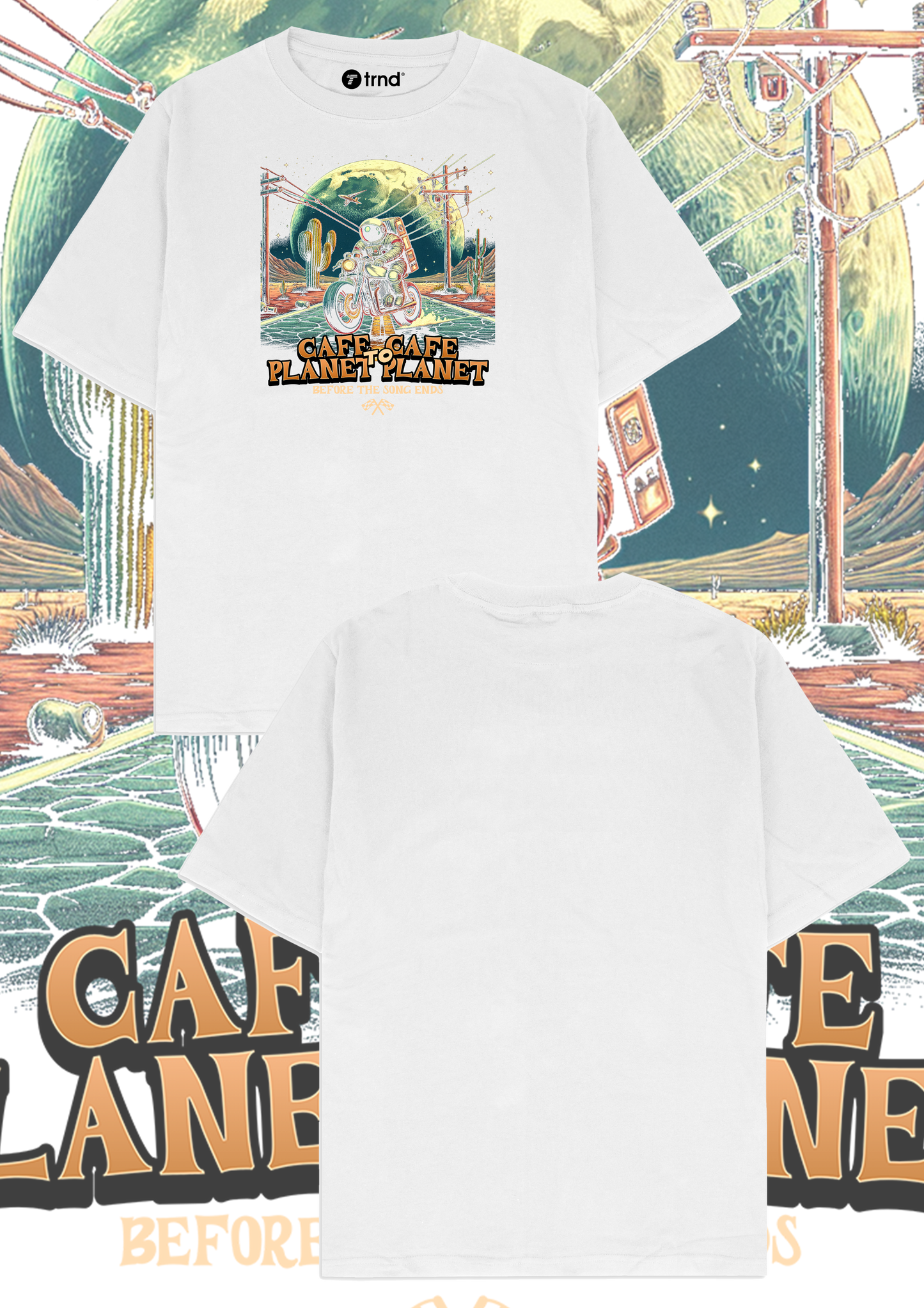 Cafe & Planet T-Shirt - Before the Sun Sets | TRND