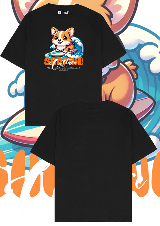 Surf Corgi T-Shirt - Wave Rider Vibes | TRND