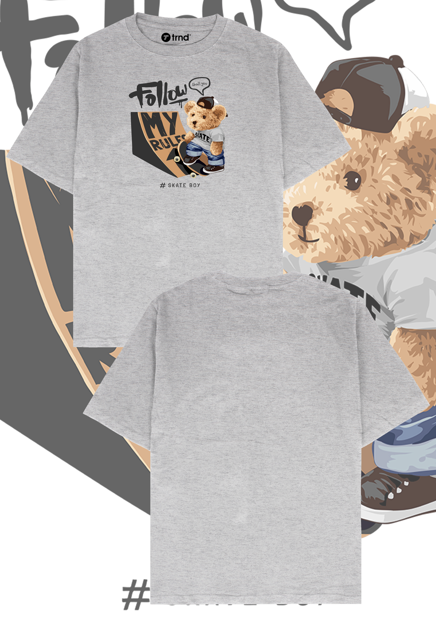 Follow My Rules Skate Boy Urban Bear By TRND