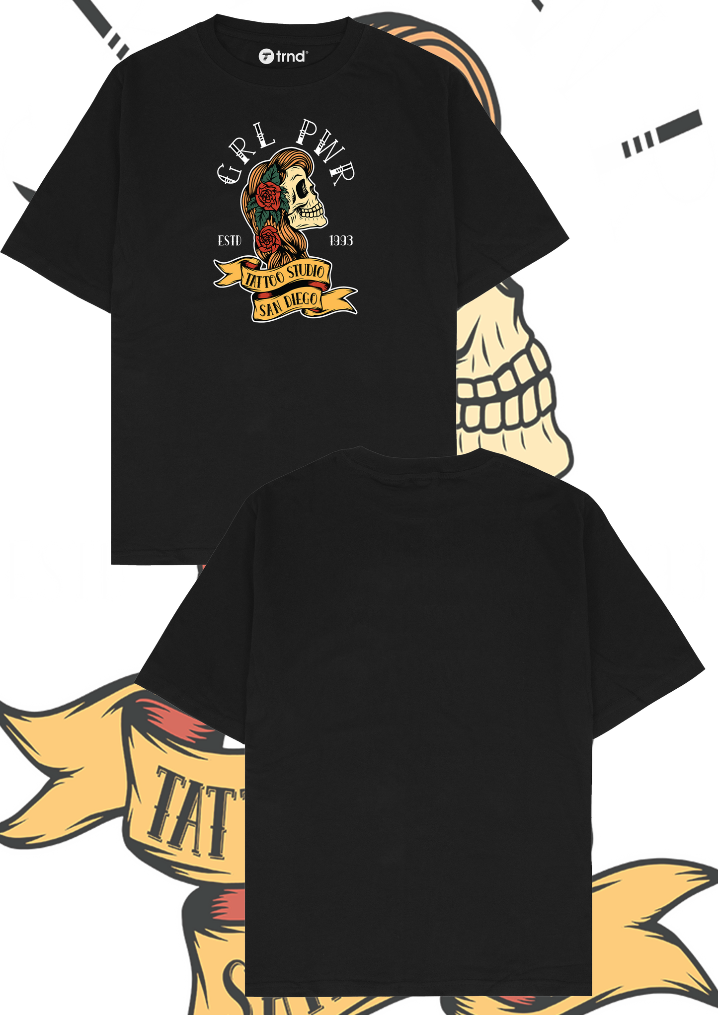 San Diego Skull & Roses T-Shirt - Vintage Tattoo Art | TRND
