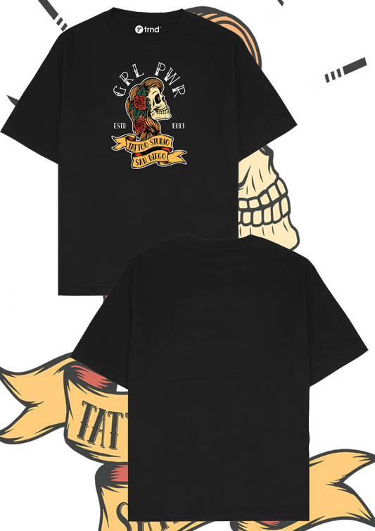 San Diego Skull & Roses T-Shirt - Vintage Tattoo Art | TRND