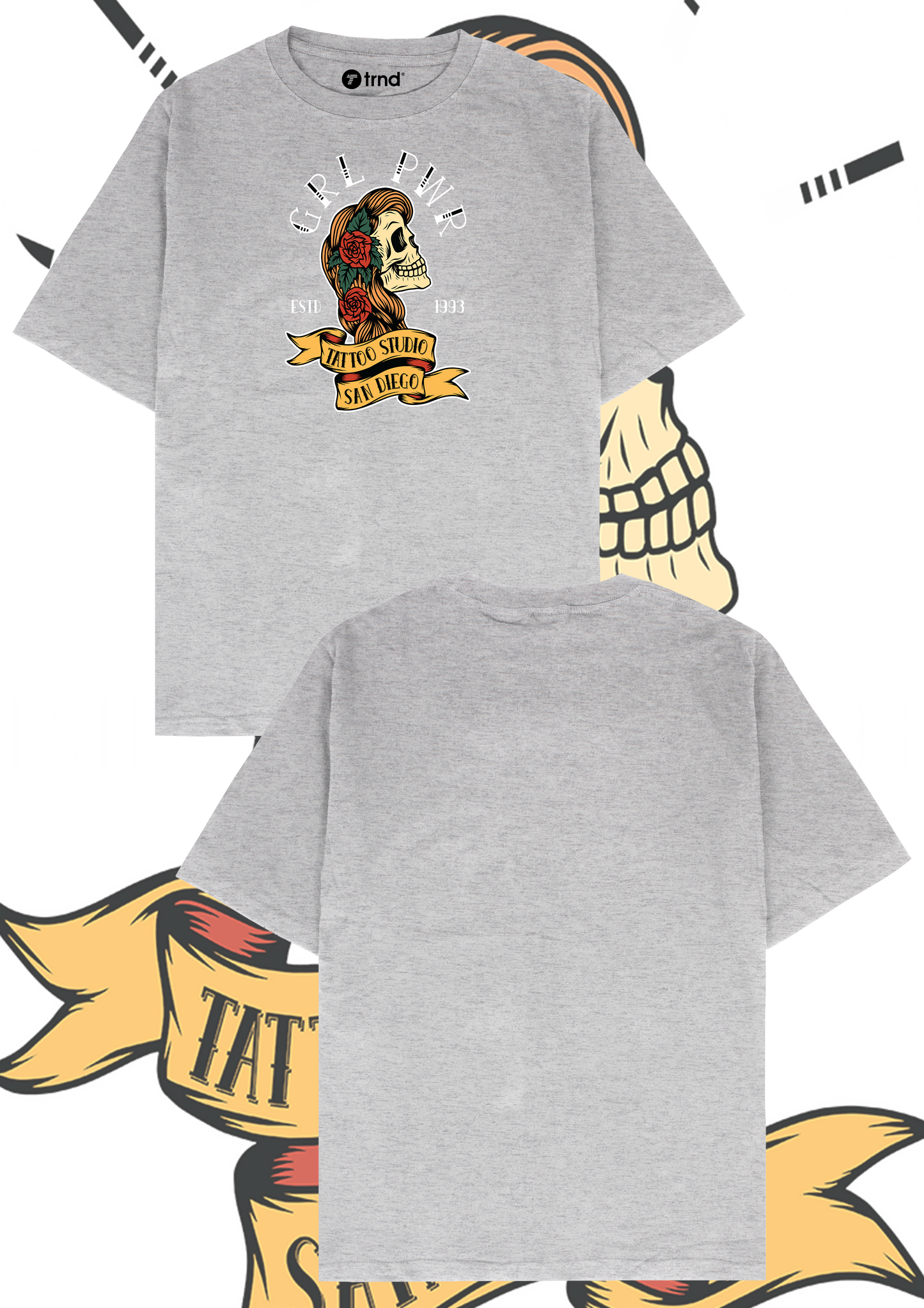 San Diego Skull & Roses T-Shirt - Vintage Tattoo Art | TRND