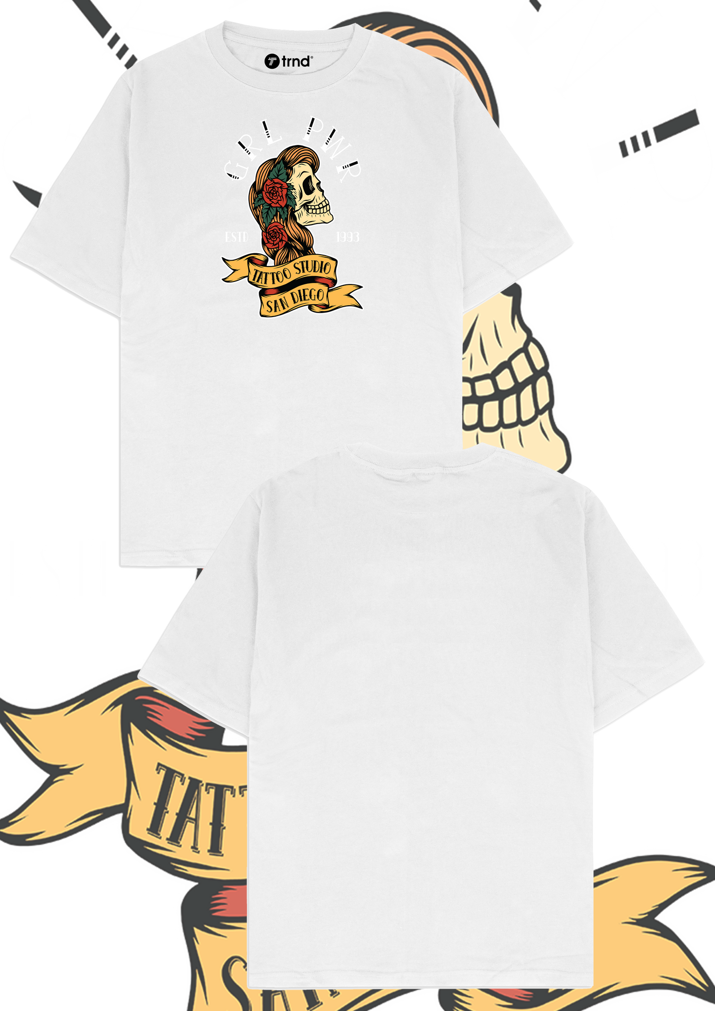 San Diego Skull & Roses T-Shirt - Vintage Tattoo Art | TRND