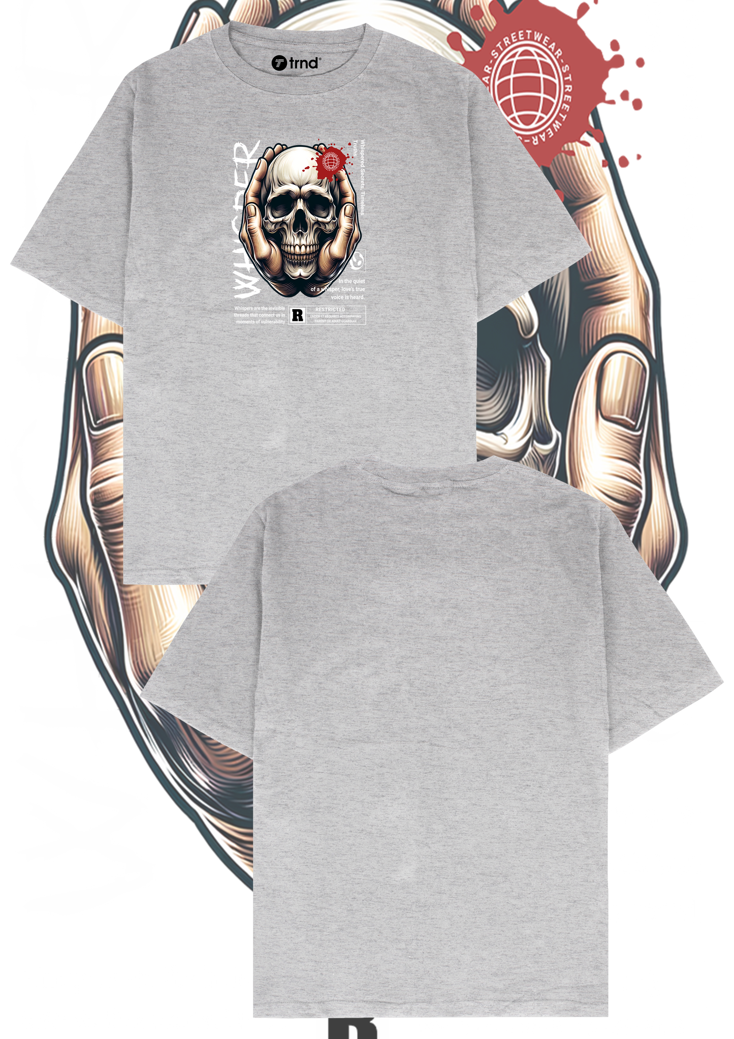 Whisperer Skull T-Shirt - Trend Streetwear Black Graphic Tee